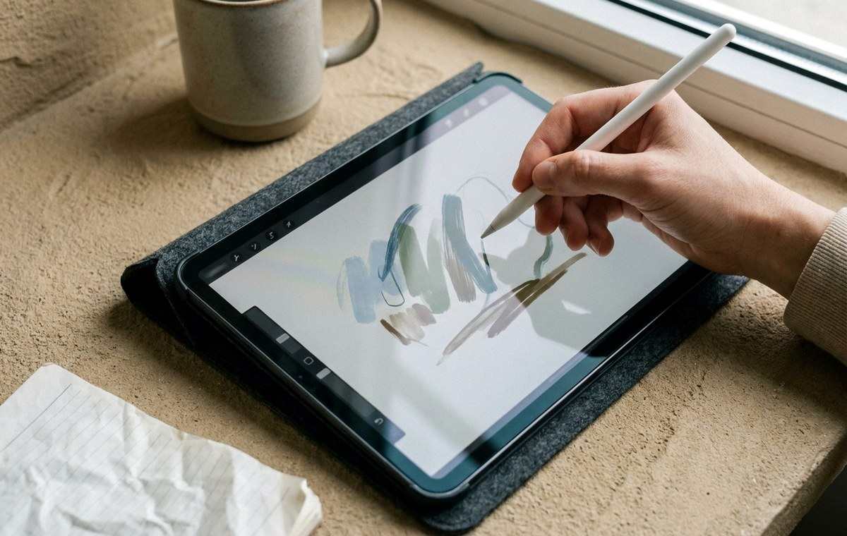 Mobile technology editorial illustration for Beginner’s Guide: Starting Your Digital Art Journey in Procreate