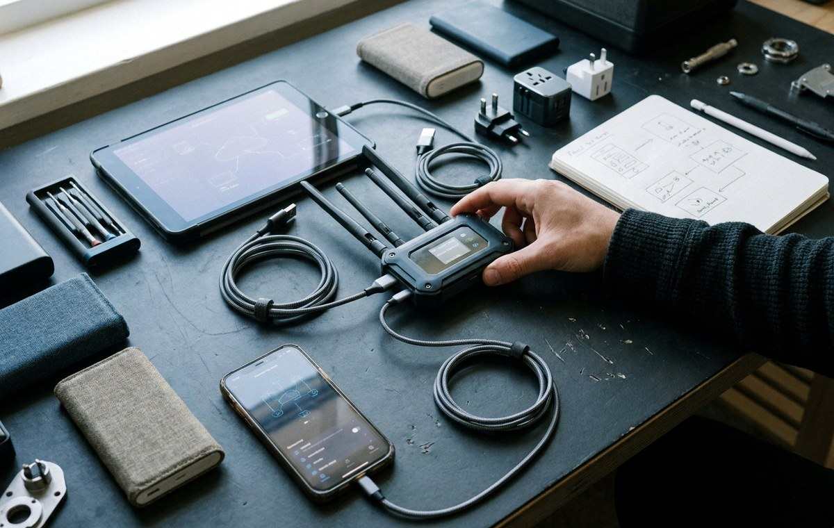Mobile technology editorial illustration for Boosting Business Connectivity with Effective WiFi Hotspot Solutions