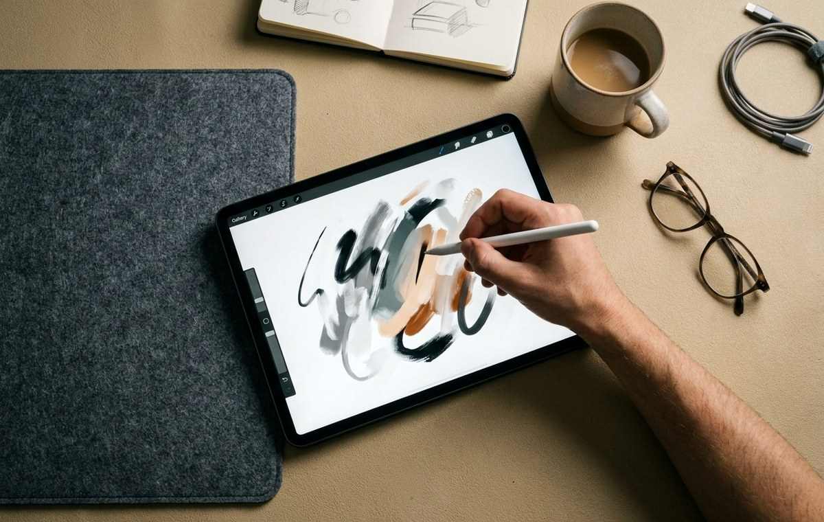 Mobile technology editorial illustration for How to Create Your First Artwork in Procreate: A Step-by-Step Guide