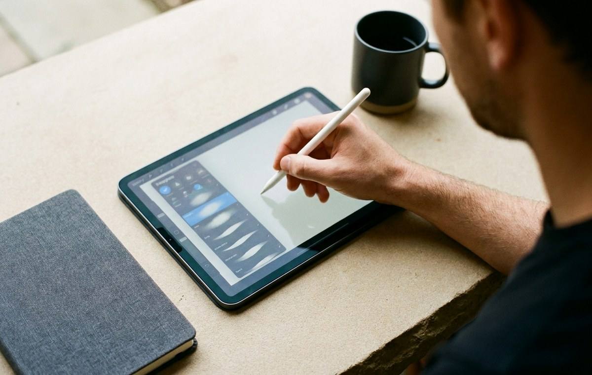 Mobile technology editorial illustration for How to Set Up Procreate for the First Time: A Guide for New Users