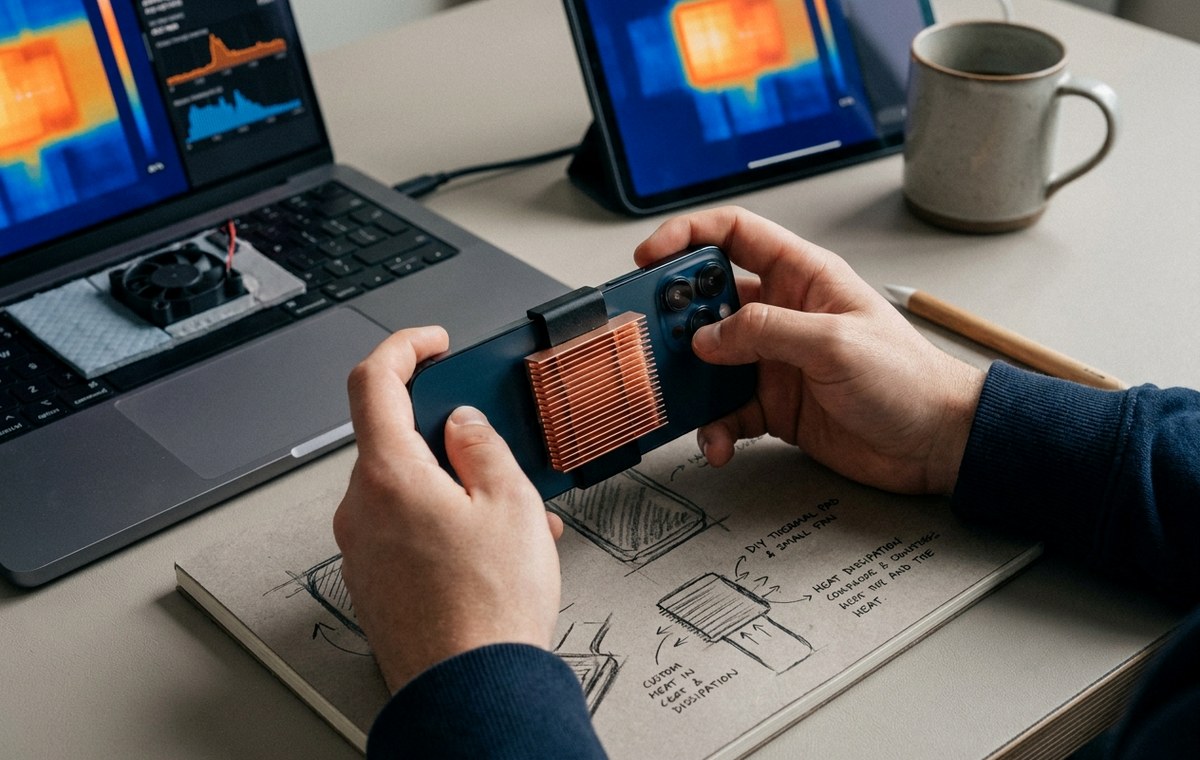 Mobile technology editorial illustration for Optimizing Thermal Performance on Phones and Laptops for Extended Gaming Sessions