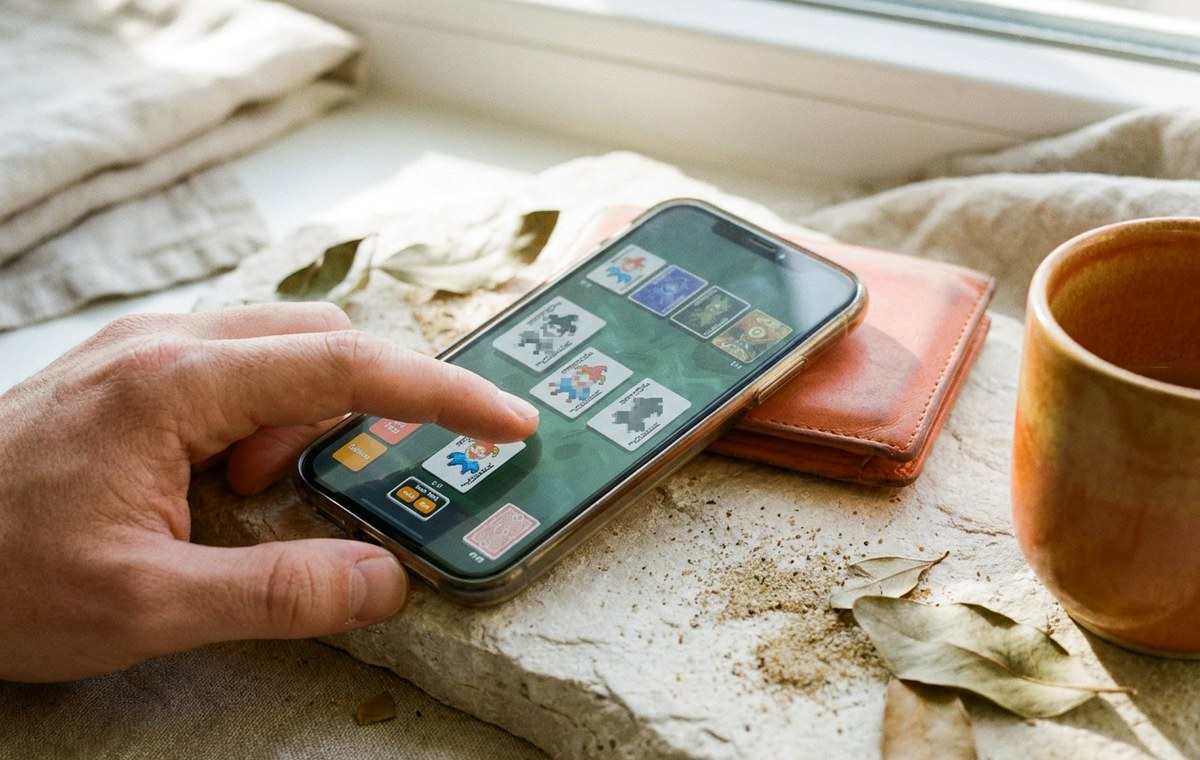 Mobile technology editorial illustration for Solitaire Variations You Need to Try