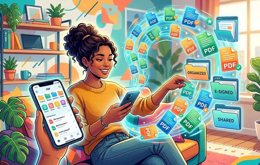 Mobile technology editorial illustration for Managing PDF Documents From Your Smartphone Without Losing Your Mind