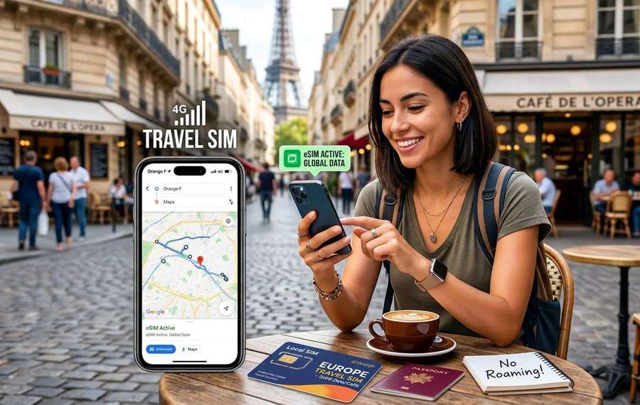 Mobile technology editorial illustration for How to Use Your Phone Abroad Without Racking Up Roaming Charges