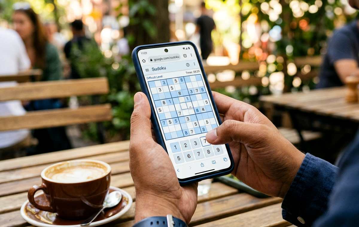 Mobile technology editorial illustration for How to Play Sudoku on Your Phone Without Installing an App