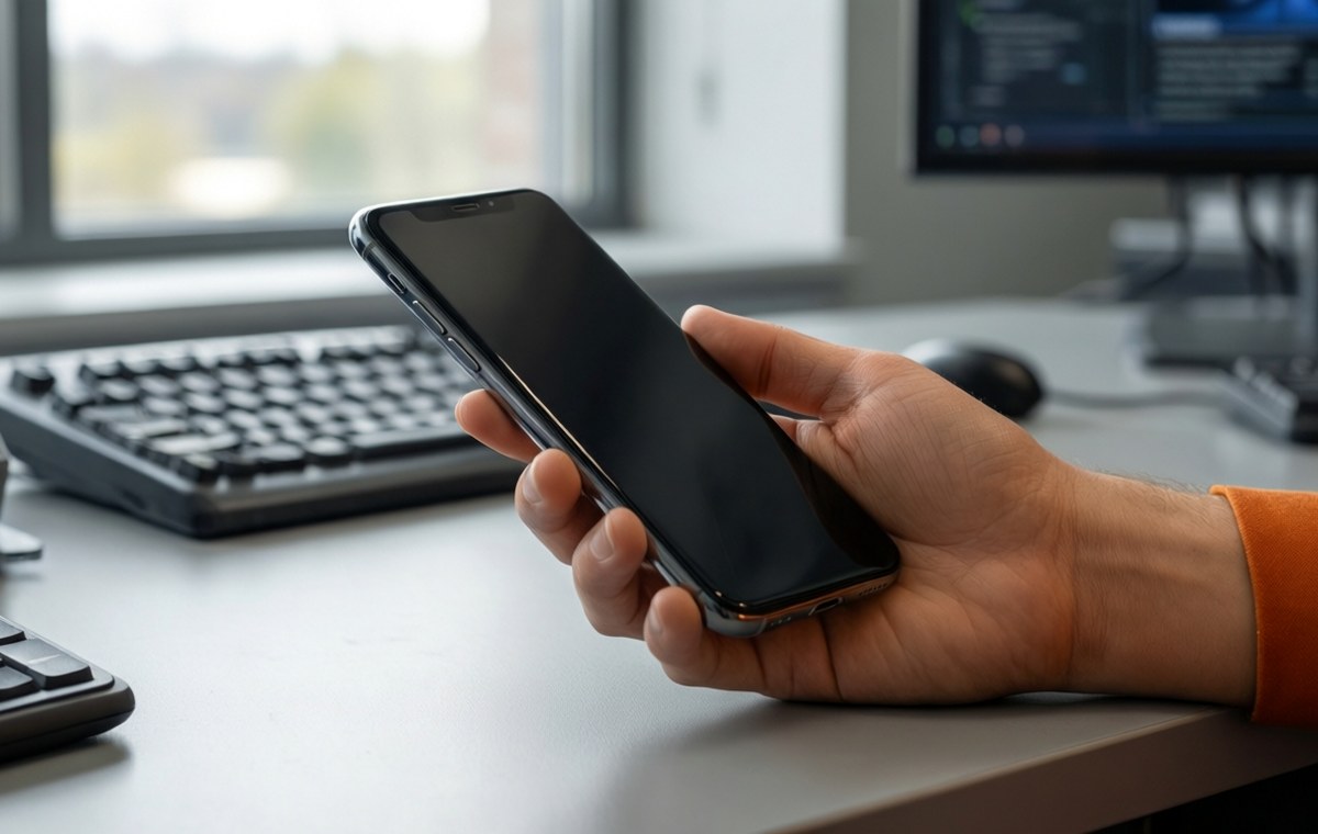 A modern smartphone being evaluated on a clean independent technology newsroom test bench, natural daylight, no branding. Create an original, factual-looking editorial composition that illustrates the topic without